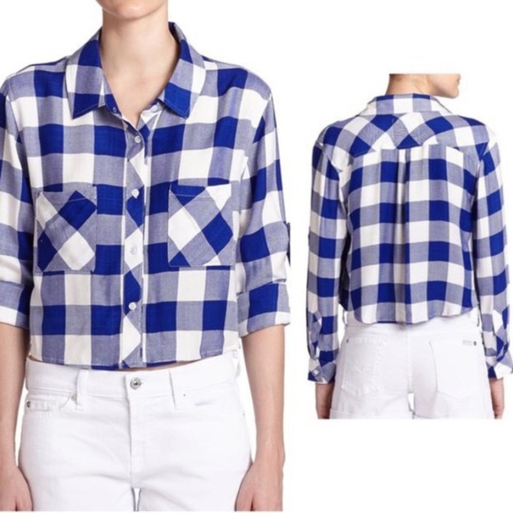 NWT Rails Rian Buffalo Plaid Crop Button Down